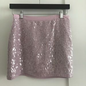Club Monaco light lavender/pink sequin mini skirt